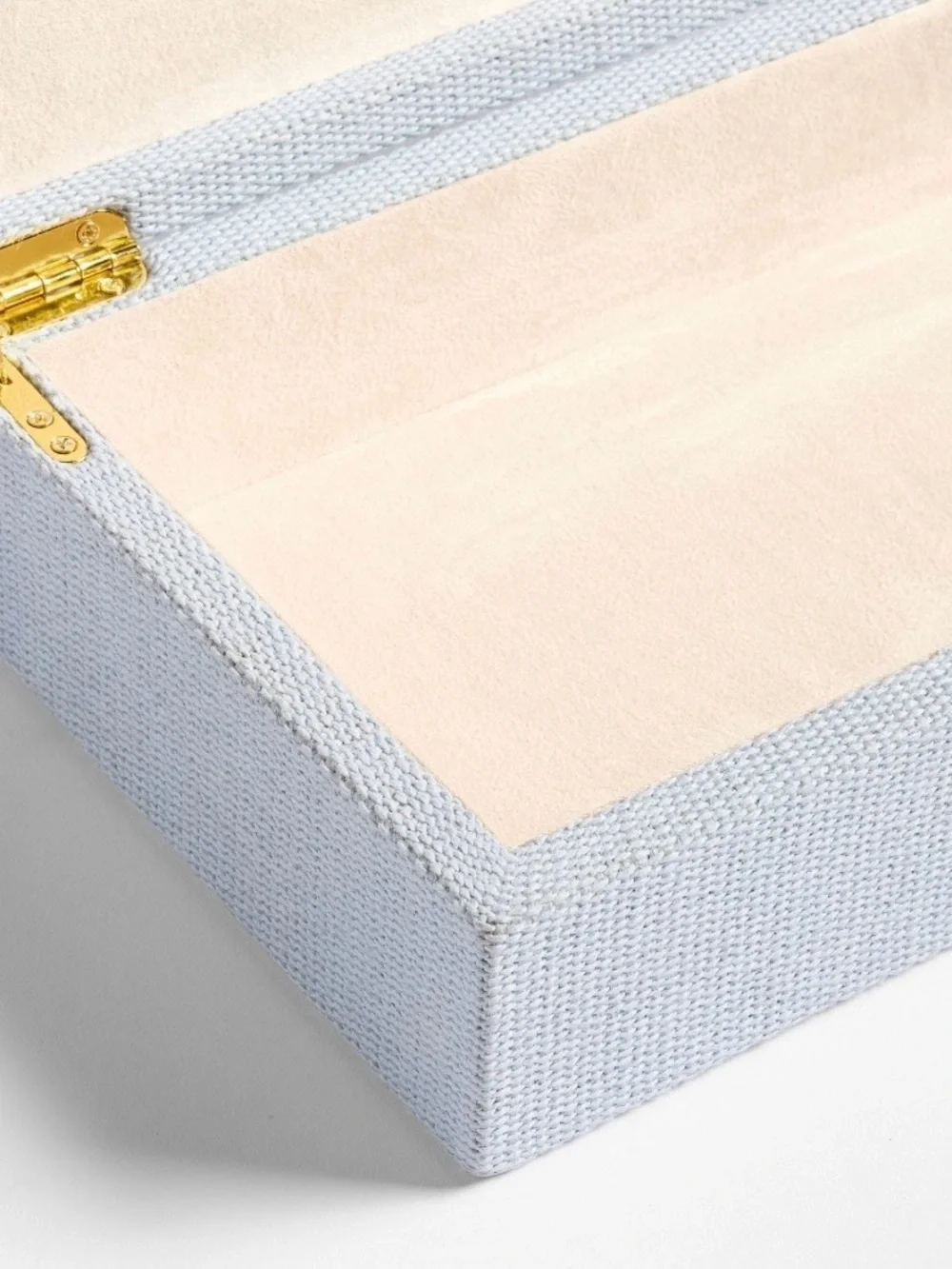 Pottery Barn Set Hampton Jewelry Boxes Small + Medium Chambray Blue NWT Bundle